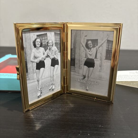 Lenox Kate Spade Hinged Pocket Frame Garden Drive Spot Gold Plated 3.75 in - Picture 5 of 6